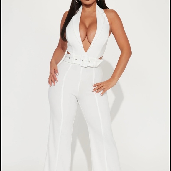 Fashion Nova White Jumpsuit - Picture 1 of 4